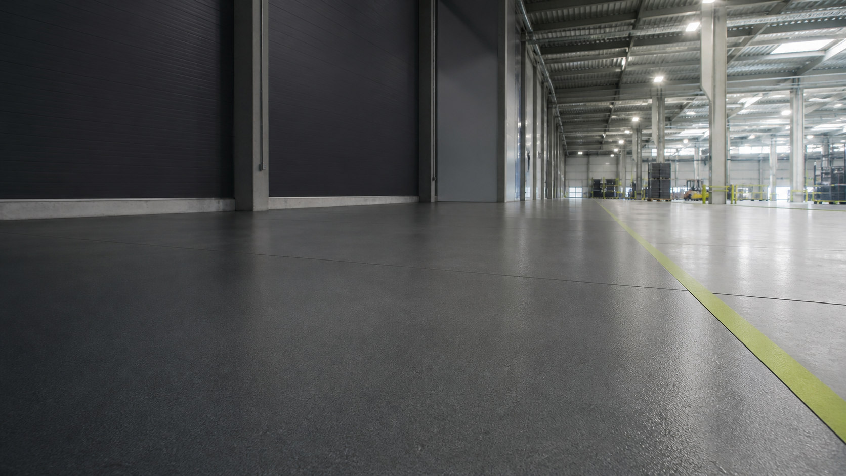 Gerenoveerde minerale bedrijfsvloer in een bestaand bedrijfsgebouw