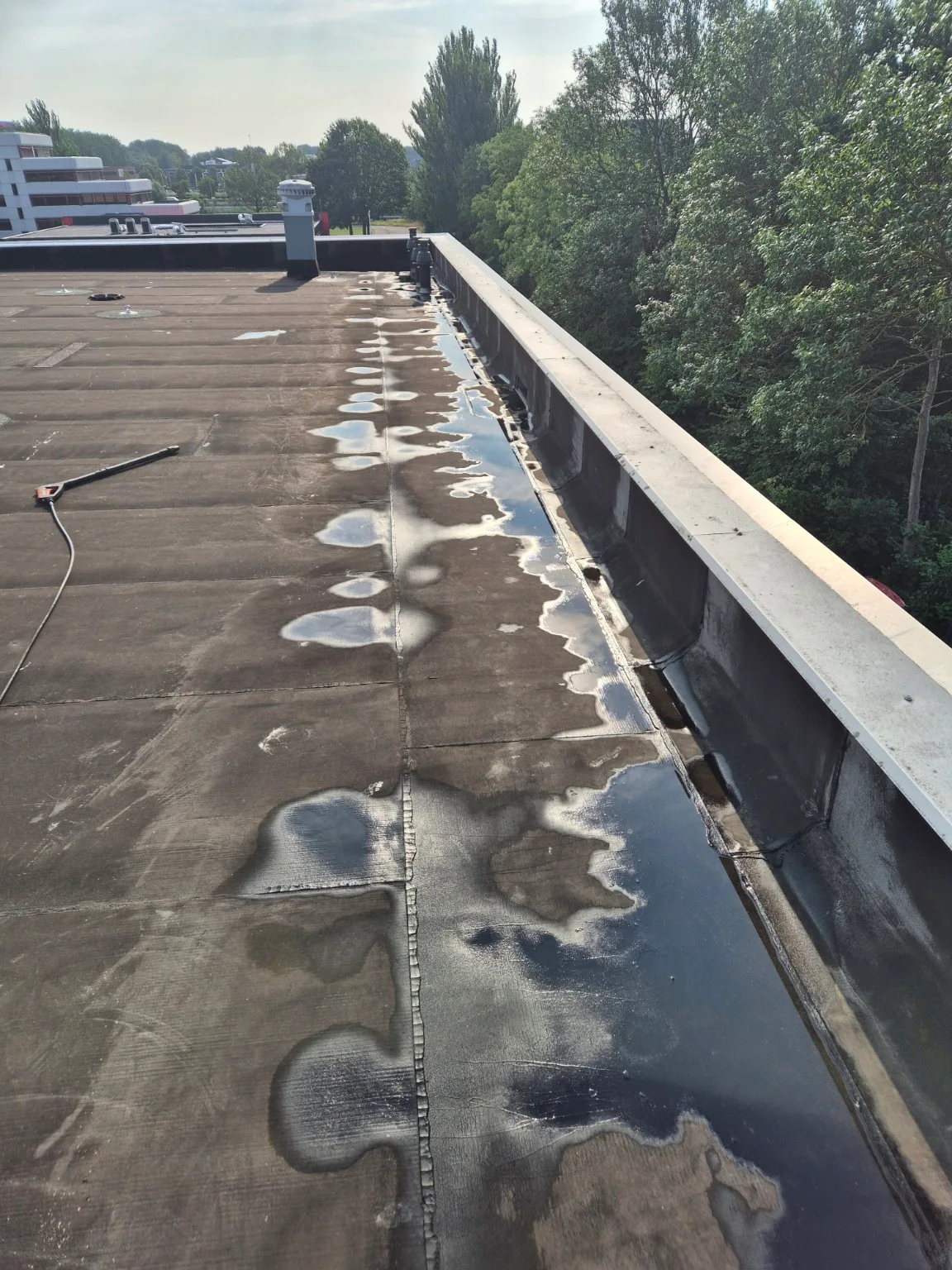 Reiniging bij dakcoating in dordrecht voor 200 m² rand- en afvoerzones