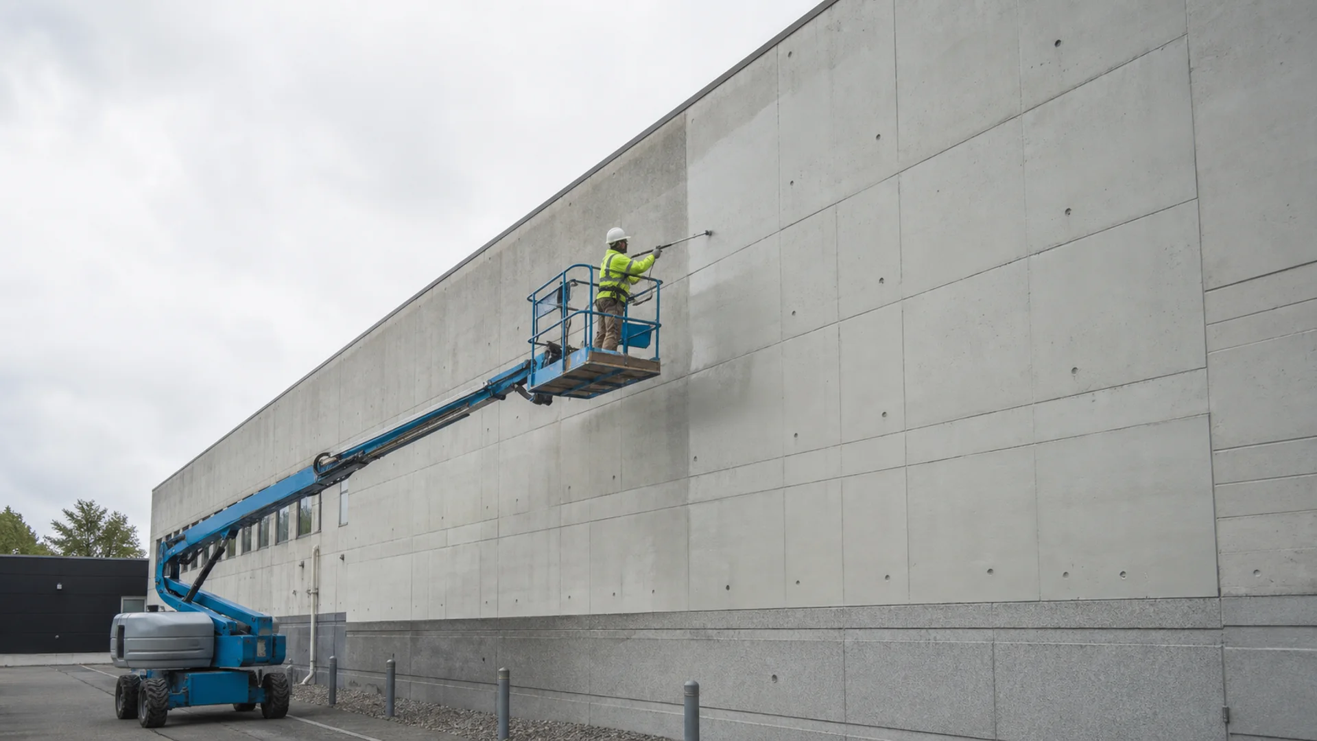 Dampopen bescherming van grote beton- en geveloppervlakken voor grotere zakelijke projecten